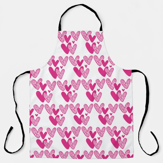 DELANTAL CORAZONES DE IMPRESIÓN DE LEOPARD DE ROPA (Anverso)