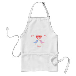Delantal corazones de texto del personalizado de Lovebirds