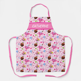 Delantal Corazones Dulces Kawaii y Chocolate