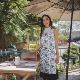 Delantal Corazones en azul delft