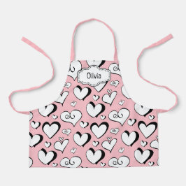 Delantal Corazones Rosados Personalizado