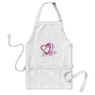 Delantal Corazones rosados vinculados