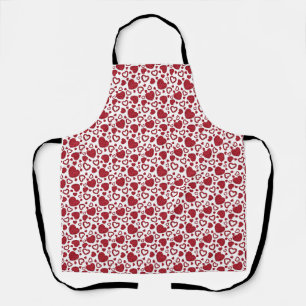 Delantal Corazones Rosas Rojas Patrón Minimalista San Valen