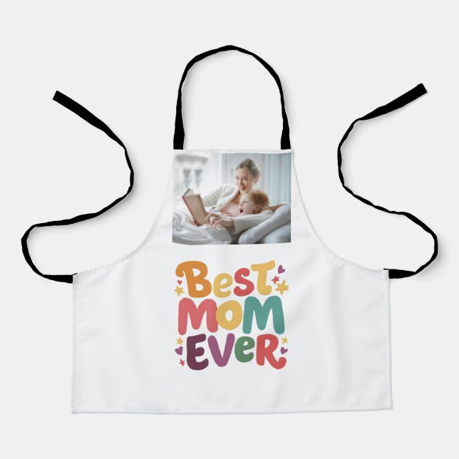 Delantal Corazones y estrellas de la mejor mamá de todos (Anverso)