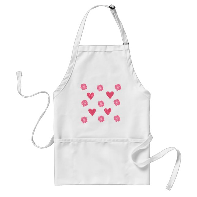 Delantal Corazones y flores Apron (Frente)