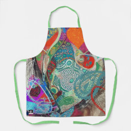 Delantal Corazones y paisley