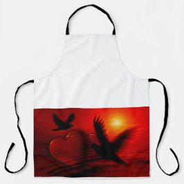 Delantal Corazones y palomas