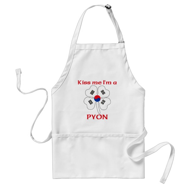 Delantal Coreanos personalizada me besan que soy Pyon (Frente)