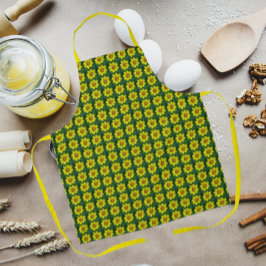 Delantal Coreopsis amarillo y bronce Apron