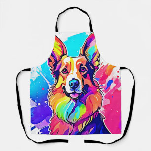 Delantal Corgi arcoiris: Alegría de las marionetas pop Art