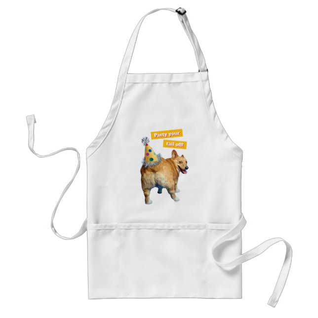 Delantal Corgi Butt Birthday Hat (Frente)