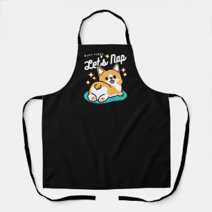 Delantal Corgi Butt y Nap Vibes - Perro durmiente suave