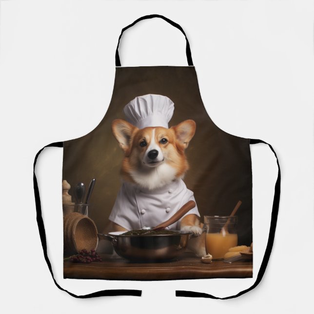 Delantal Corgi Dog Chef (Anverso)