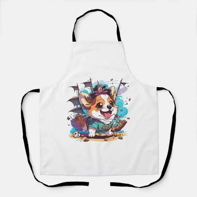Delantal Corgi Dog Pirate (Anverso)