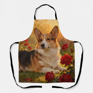 Delantal Corgi entre las Rosas VI