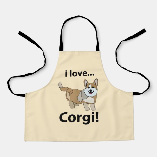 Delantal Corgi I Love Corgi Kids (Anverso)