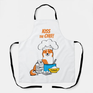 Delantal Corgi Life   Apron   Red w. Tail   1