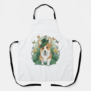 Delantal Corgi Lover Shamrock Feliz Día de St Patrics