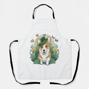 Delantal Corgi Lover Shamrock Feliz Día de St Patrics