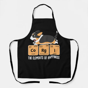 Delantal Corgi Negro Los Elementos De La Felicidad Ta Pedio