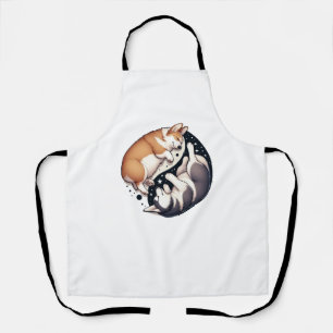 Delantal Corgi Y Husky En El Espacio Yin Y Yang T- Esencial