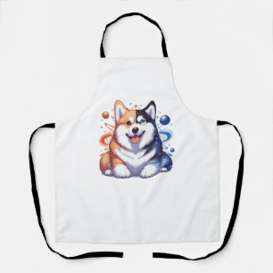 Delantal Corgi Y Husky En El Espacio Yin Y Yang T- Esencial