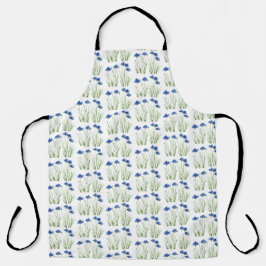 Delantal Cornflowers Flores de agua Flora azul