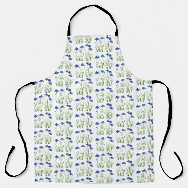 Delantal Cornflowers Flores de agua Flora azul (Anverso)