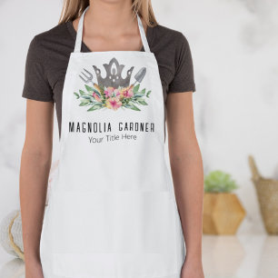 Delantal Corona de jardinería Boho Chic Acuarela Herramient