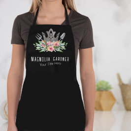 Delantal Corona de jardinería Boho Chic Acuarela Herramient