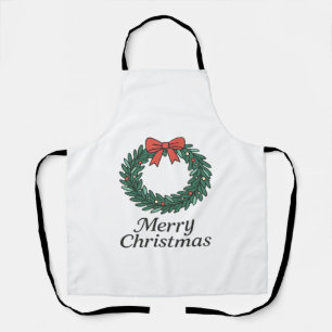 Delantal Corona de Navidad Clásica – Merry Christ Minimalis