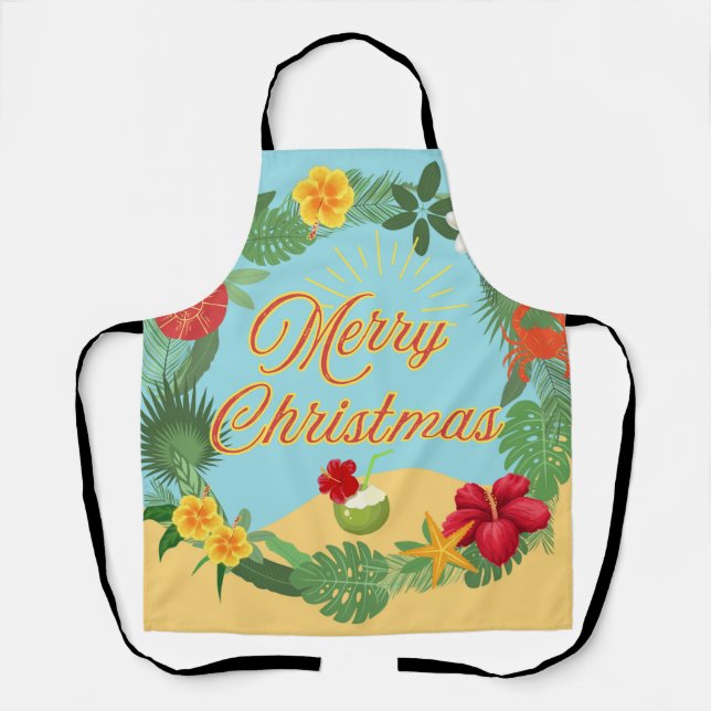 Delantal Corona de Navidad Tropical (Anverso)