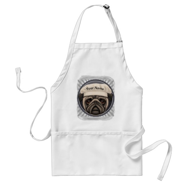 Delantal Corona de Pug Chef (Frente)