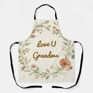 Delantal Corona floral personalizada para abuela regalo
