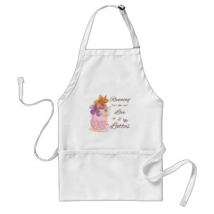 Delantal Corriendo con Amor y Café con Arte Floral