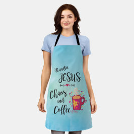 Delantal Corro Con Jesús, Caos Y Café Apron