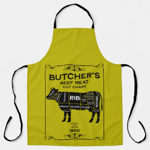 Delantal Corte de carne de carniceros de época