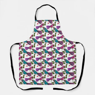 Delantal Cortina de patrón floral de aves sin costuras