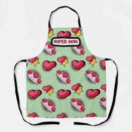 Delantal Cortos corazones rosados nombre personalizado