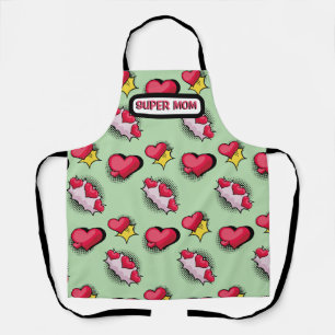 Delantal Cortos corazones rosados nombre personalizado