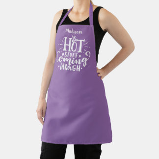 Delantal Cosas calientes divertidas Tipografía Purple Apron
