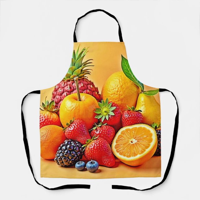 Delantal Cosecha Fresca: Diseño de Cosecha de Frutas Vibran (Anverso)