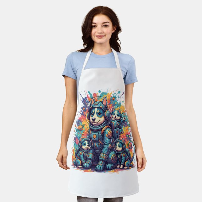 Delantal Cosmic Pups Astro Crew - Apron (Gastado)
