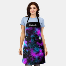 Delantal Cosmos de galaxia púrpura azul personalizada