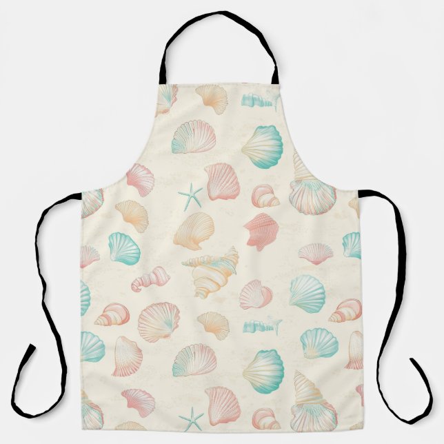 Delantal Costa Rústica - Aguas marinas, pez estrella, arrec (Anverso)