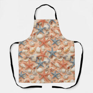 Delantal Costa Rústica - Aguas marinas, pez estrella, arrec