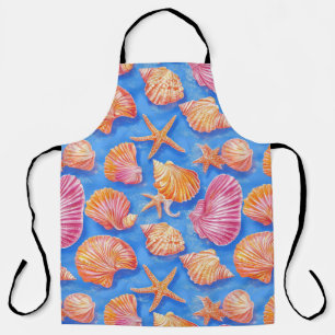 Delantal Costa Rústica - Aguas marinas, pez estrella, arrec