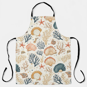 Delantal Costa Rústica - Aguas marinas, pez estrella, arrec