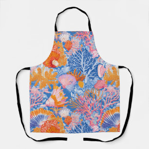 Delantal Costa Rústica - Aguas marinas, pez estrella, arrec