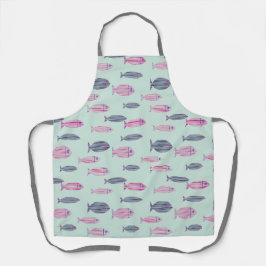 Delantal Costero con Patrón de Peces Coloridos
